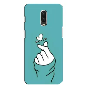 Чехлы (Знак сердечка) на One Plus 6T (Сердечко на бирюзовом)