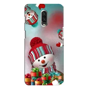 Чехлы на Новый Год One Plus 6T (Снеговик в шапке)