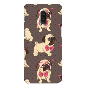 Чехол (ТПУ) Милые собачки для One Plus 6T (Собачки Мопсики)
