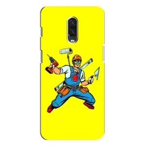 Силиконовый бампер (Работники) на One Plus 6T (Строитель)