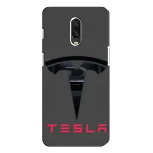 Силиконовый бампер с картинкой машины на One Plus 6T (Logo TESLA)