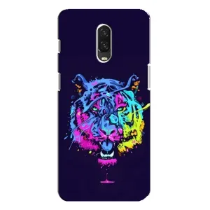 Силиконовый бампер с картинкой животных для One Plus 6T (Тигр-Арт)