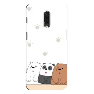 Чехлы с изображением разных животных для One Plus 6T (Удивленные медвеженки)