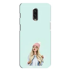 Силиконовый Чехол на One Plus 6T с картинкой Стильных Девушек (В шапке)