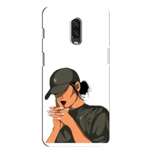 Силиконовый Чехол на One Plus 6T с картинкой Стильных Девушек (В зеленом)