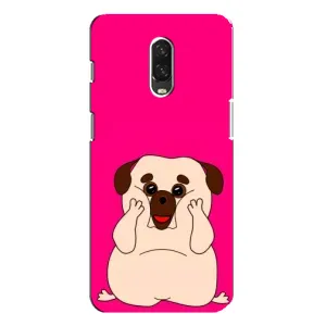 Чехол (ТПУ) Милые собачки для One Plus 6T (Веселый Мопсик)