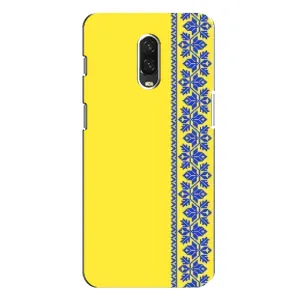 Силіконовый Чохол на One Plus 6T (Вишиванка на жовтому фоні)