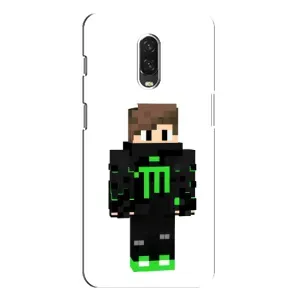 Чохли для One Plus 6T (Персонажі МайнКрафт) (Зелений хлопчик)