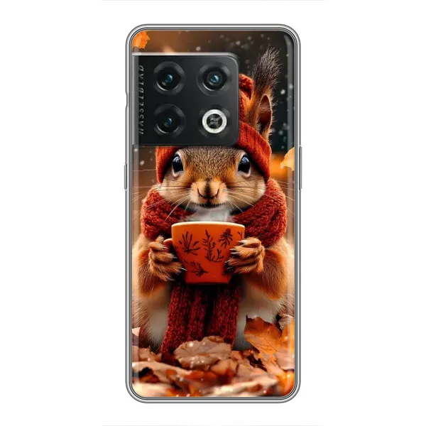 Чехол с рисунком «Белка с кофе» для OnePlus 10 Pro