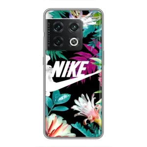 Силиконовый Чехол на OnePlus 10 Pro с картинкой Nike (Цветочный Nike)