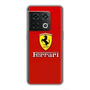 Силиконовый бампер с картинкой машины на OnePlus 10 Pro (Ferrari Logo)