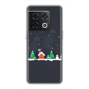 Силиконовый бампер на рождество для OnePlus 10 Pro (Город зимний)