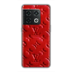 Текстурный Чехол Louis Vuitton для ВанПлас 10 Про (Красный ЛВ)