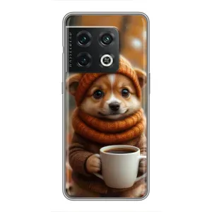 Друкований чохол 'Звірята з кавою' для OnePlus 10 Pro (Песик з кавою)