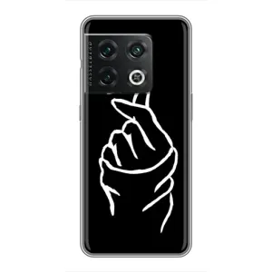 Чехлы (Знак сердечка) на OnePlus 10 Pro (Сердце на черном)