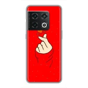 Чехлы (Знак сердечка) на OnePlus 10 Pro (Сердце на красном)