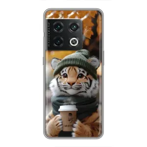 Друкований чохол 'Звірята з кавою' для OnePlus 10 Pro (Тигр з кавою)