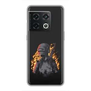 Силиконовый чехол с картинкой "Герой Pubg" на OnePlus 10 Pro (В огне)