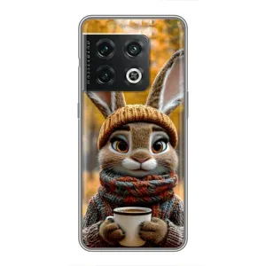 Друкований чохол 'Звірята з кавою' для OnePlus 10 Pro (Зайчик з кавою)