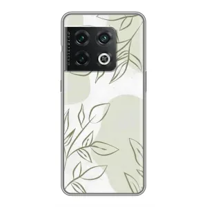 Чехол цветочный дизайн для OnePlus 10 Pro (Зелёный дизайн)