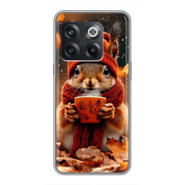 Чехол с рисунком «Белка с кофе» для OnePlus 10T Чехол с рисунком «Белка с кофе» для OnePlus 10T