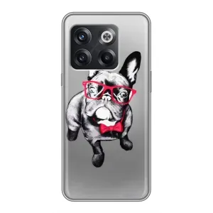 Чехол (ТПУ) Милые собачки для OnePlus 10T (Бульдог в очках)