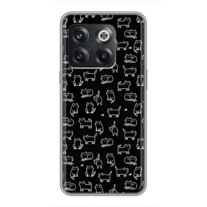 Чехол на тематику: Коты для OnePlus 10T (Котики на черном)