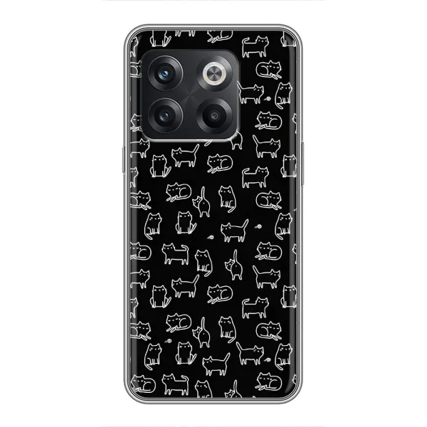 Чехол с рисунком «Котики на черном» для OnePlus 10T Чехол с рисунком «Котики на черном» для OnePlus 10T