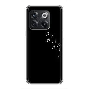 Чехол с картинками на черном фоне для OnePlus 10T (Ноты)