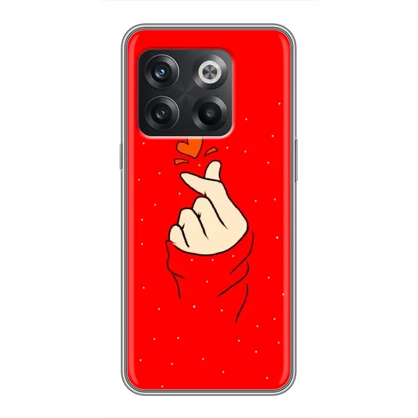 Чехол с рисунком «Сердце на красном» для OnePlus 10T Чехол с рисунком «Сердце на красном» для OnePlus 10T