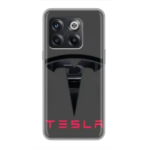 Силіконовий бампер з картинкою машини на OnePlus 10T (Logo TESLA)