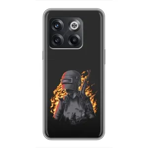 Силиконовый чехол с картинкой "Герой Pubg" на OnePlus 10T (В огне)