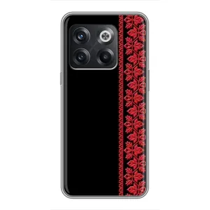 Силиконовый Чехол на OnePlus 10T с картинкой Вышиванки (Вышиванка на черном)