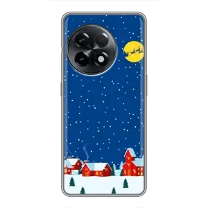 Силиконовый бампер на рождество для OnePlus 11 Pro (Город в снегу)