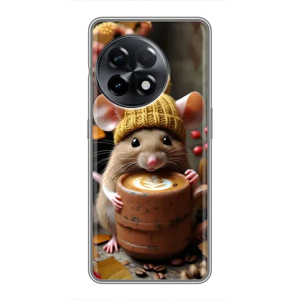 Чехол с рисунком «Мышка с кофе» для OnePlus 11 Pro Чехол с рисунком «Мышка с кофе» для OnePlus 11 Pro