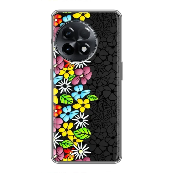 Чехол с рисунком «Яркие цветы на черном» для OnePlus 11 Pro Чехол с рисунком «Яркие цветы на черном» для OnePlus 11 Pro