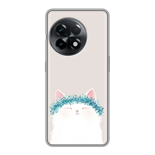 Чехол с рисунком «Белый котик» для OnePlus 11