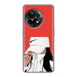 Силиконовый Чехол на OnePlus 11 с картинкой Стильных Девушек (Девушка Nike)
