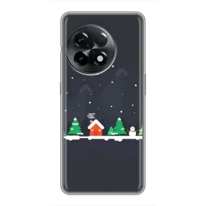 Силіконовий бампер на різдво для OnePlus 11 (Місто зимове)