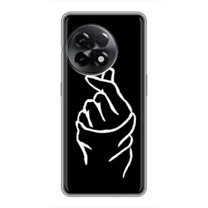 Чохол (Знак сердечка) для OnePlus 11 (Сердечко на чорному)