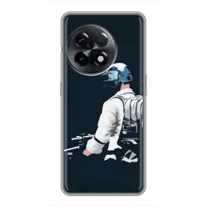 Силиконовый чехол с картинкой "Герой Pubg" на OnePlus 11 (В экиперовке)