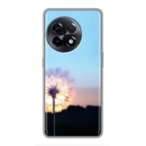 Силиконовый Чехол с одуванчиками на OnePlus 11 (Закат с одуванчиком)