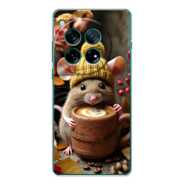 Чехол с рисунком «Мышка с кофе» для OnePlus 11R Чехол с рисунком «Мышка с кофе» для OnePlus 11R