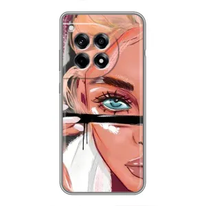 Силіконовый Чохол на OnePlus 12 Pro з картинкой Модных девушек (Дівчина та вії)