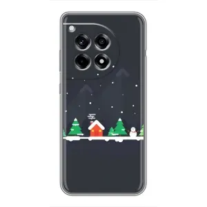 Силиконовый бампер на рождество для OnePlus 12 Pro (Город зимний)