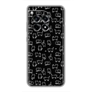 Чохол на тематику: Коти для OnePlus 12 Pro (Котики на чорному)