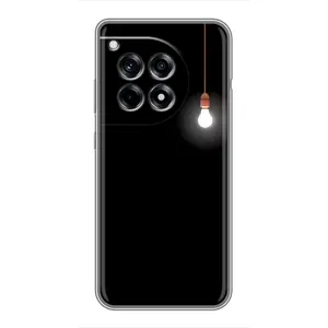 Чехол с картинками на черном фоне для OnePlus 12 Pro (Лампочка)