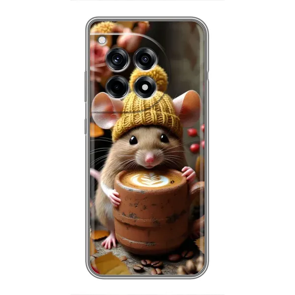 Чехол с рисунком «Мышка с кофе» для OnePlus 12 Pro Чехол с рисунком «Мышка с кофе» для OnePlus 12 Pro