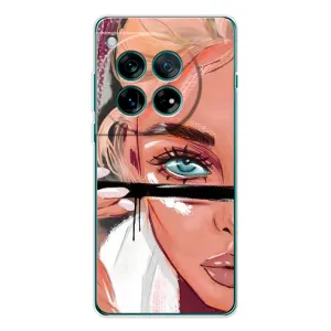 Силиконовый Чехол на OnePlus 12 с картинкой Стильных Девушек (Девушка и ресницы)