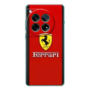 Силиконовый бампер с картинкой машины на OnePlus 12 (Ferrari Logo)